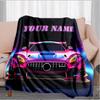 1PC Custom Name "Neon Dreams" Flannel Blanket Versatile, All-season Throw Suitable for the Living Room, Bedroom, Camping, Travel, and Gift