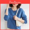Round Sweater Knit Womens Sweater Neck Long Sleeve Sweater Solid Color Sweater For Spring And Autumn