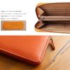 Feee Long Wallet for Men and Genuine Tochigi Round Made In Japan Women, Leather, Thin, Zipper, [FE-3001] (Camel)