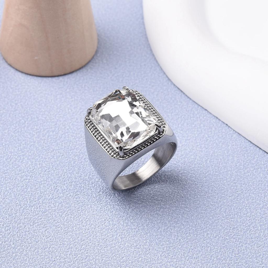 Men's/Women Multi-Gemstone Style High Quality Luxury Stainless Steel Ring Classic Trend Jewelry