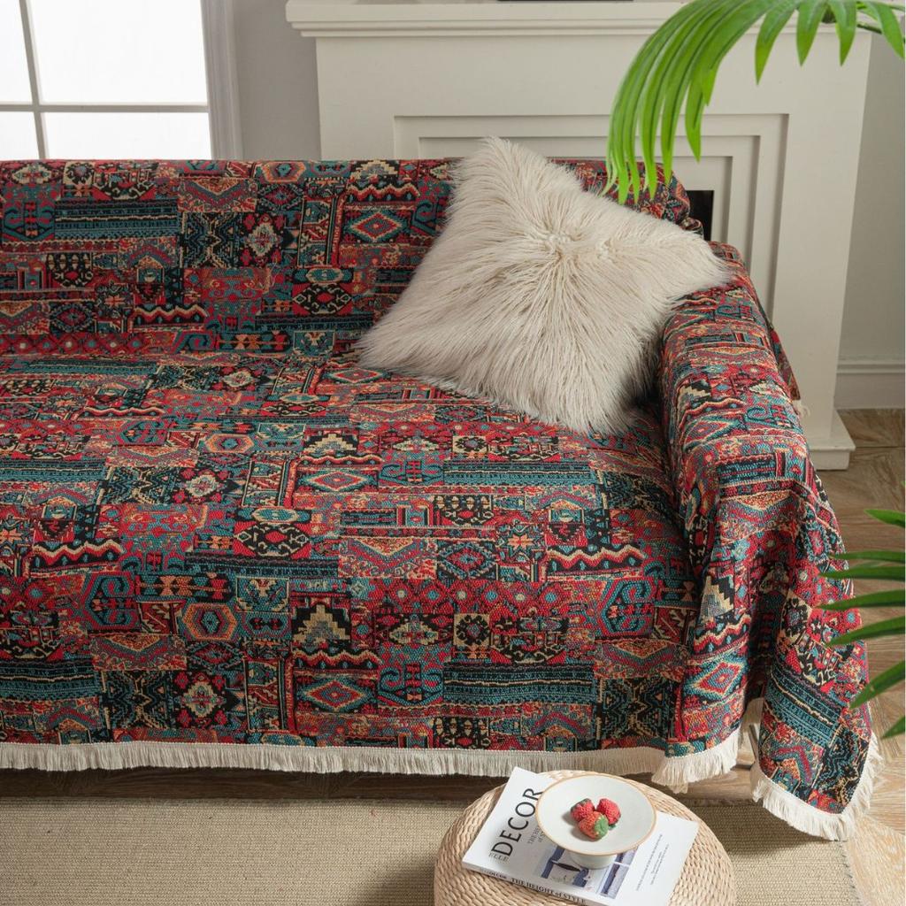 Sofa Cover Cloth Anti-cat Scratching Sofa Towel Four Seasons Pass Fabric Retro Sofa Blanket Full Cover Dirt-resistant