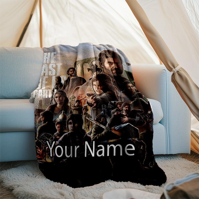 Custom Name The Last of Us Theme Printed Blanket - Perfect for Couch, Bed, Travel & Outdoor Use | Machine Washable, Cozy & Durable.
