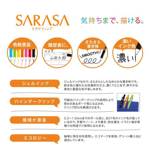 ZEBRA Gel Ballpoint Pen Sarasa Clip 0.5 Black 5 Pieces P-JJ15-BK5