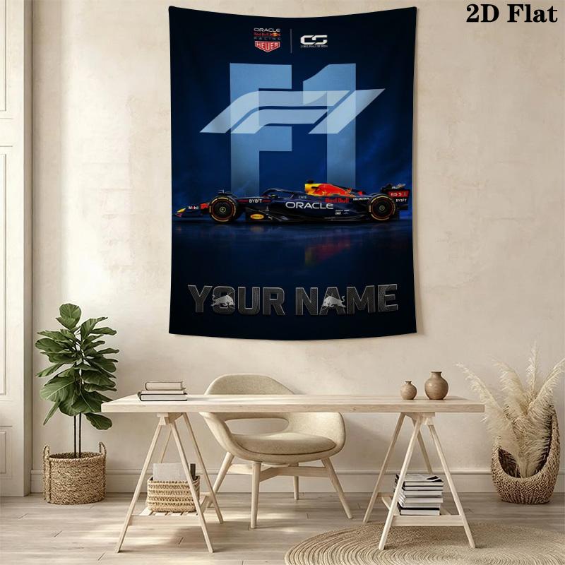 Name Custom F1 Wall Tapestry Aesthetic Wall Hanging Printed Fabric Blanket Decorative Tapestries for Bedroom Living Room Home Decor