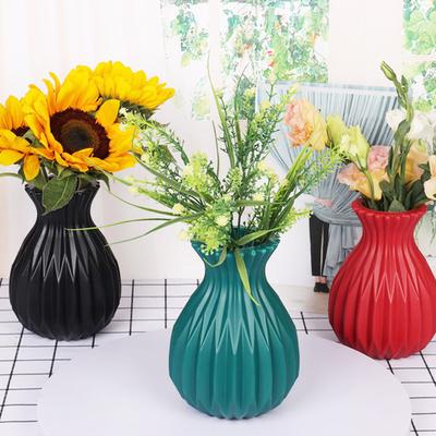 Plastic Flower Vase Minimalist Modern Floral Plants Holder Container Home Office Living Room Table Centerpiece Decorative Vase Ornament
