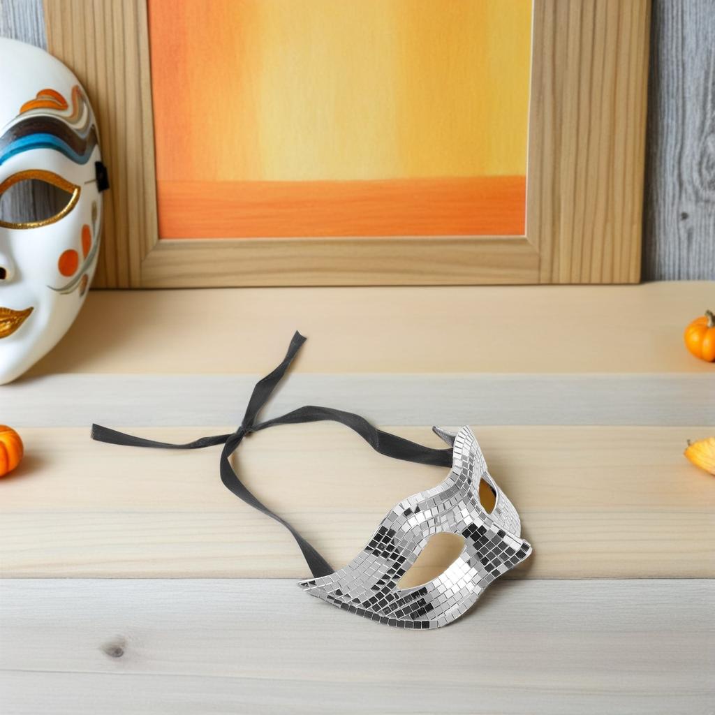 Disco Maske Goldener Glitzer Spiegeldesign Leichtgewicht Für Halloween Maskerade Party Karneval Junggesellinnenabschied Event Kostüm