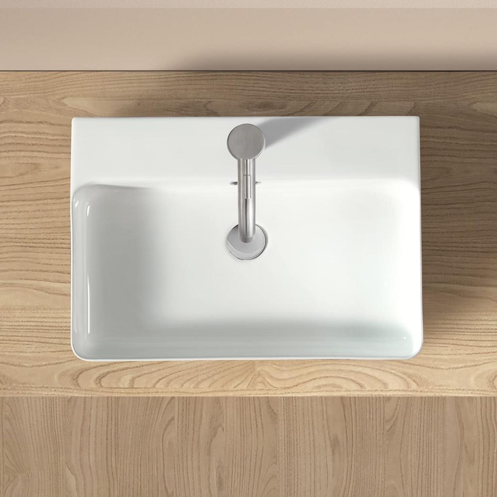 Trap Drain Set Large Stylish Freestanding Ceramic Hand Hand Wash Bowl [S Included] Washbowl, Washstand, Washbowl, Washer, 610425130mm (Rectangular)