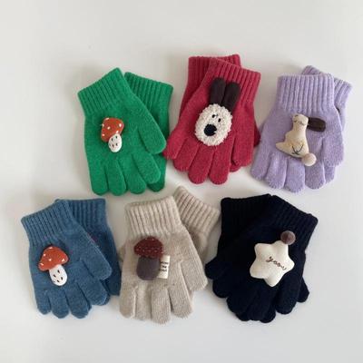 Kinder Winter Plüsch Fünf-Finger-Handschuhe - Warme, Trendige Handschuhe für Jungen & Mädchen, Perfekt für den Kälteschutz im Freien & zum Schreiben.