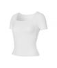 XEXYMIX Soft Ribbed Square Neck Top Back Ivory