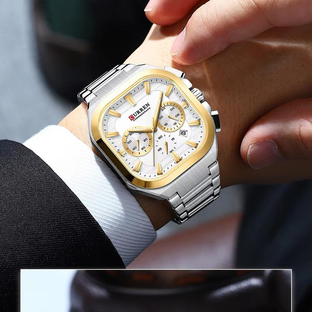 CURREN Quartz Watch Men Luxury Calendar Waterproof Business Wristwatch Luminous Big Dial Fashion Man Watch