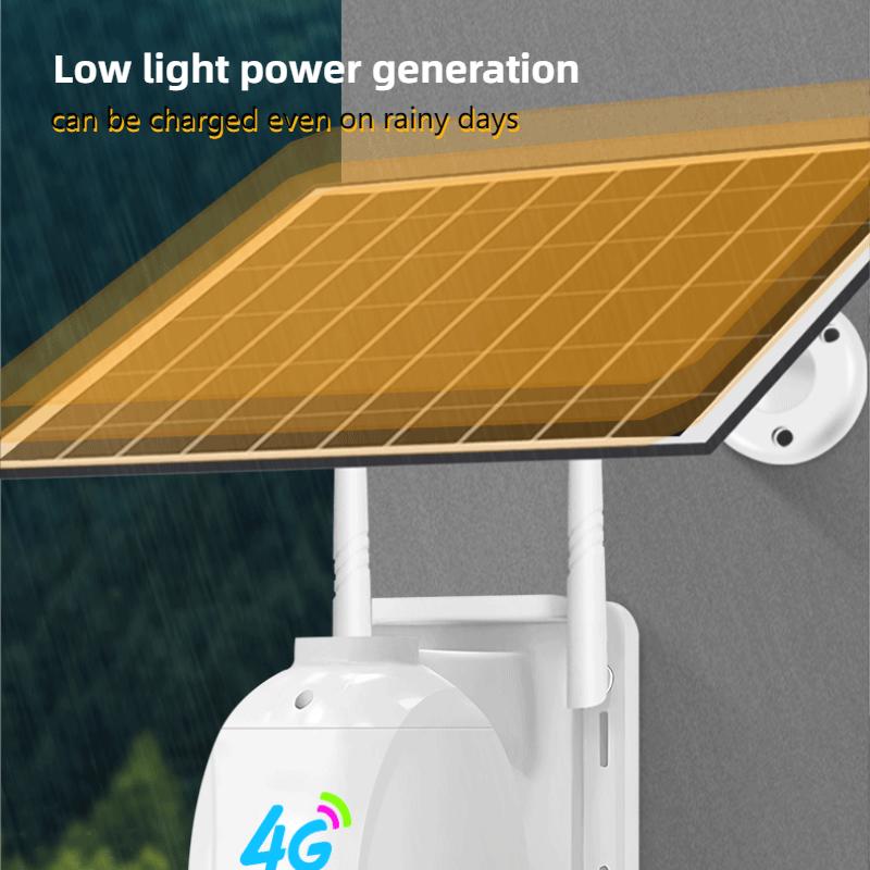 Plug-Free WiFi&4G Solar Surveillance Cam, Low Light Solar Charging HD Night Vision Intelligent Monitoring Camera
