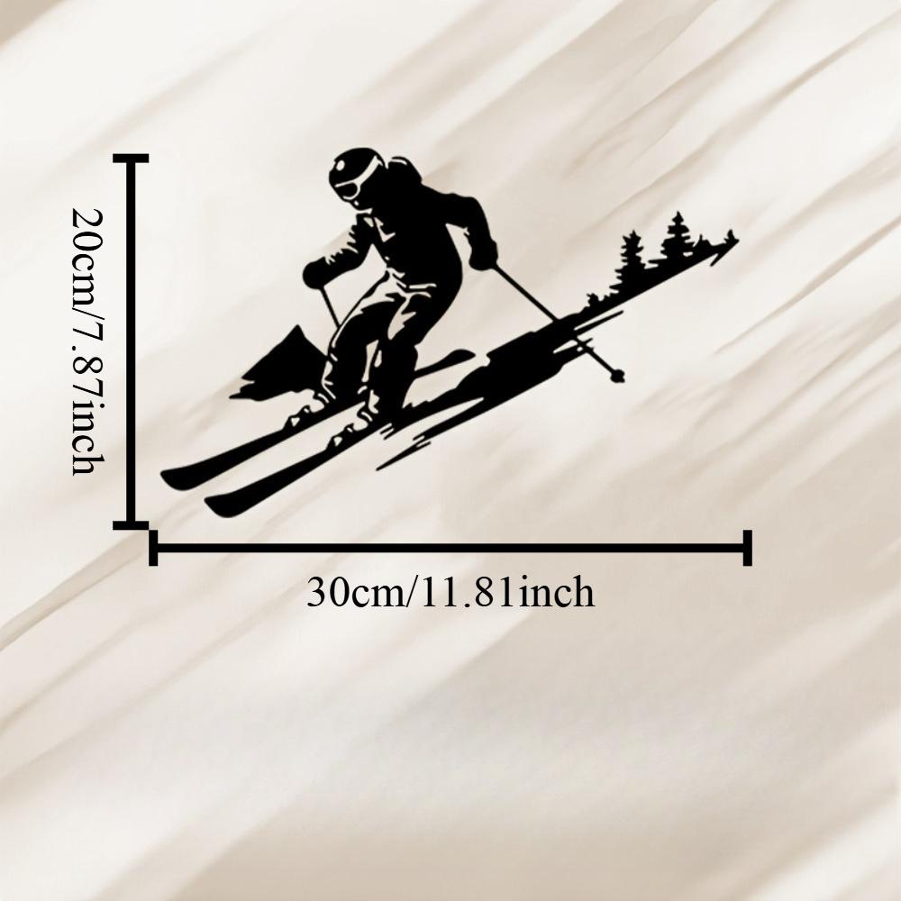 Vintage Skier Metal Wall Art Iron Sculpture Indoor Outdoor Decor Holiday Sports Gift
