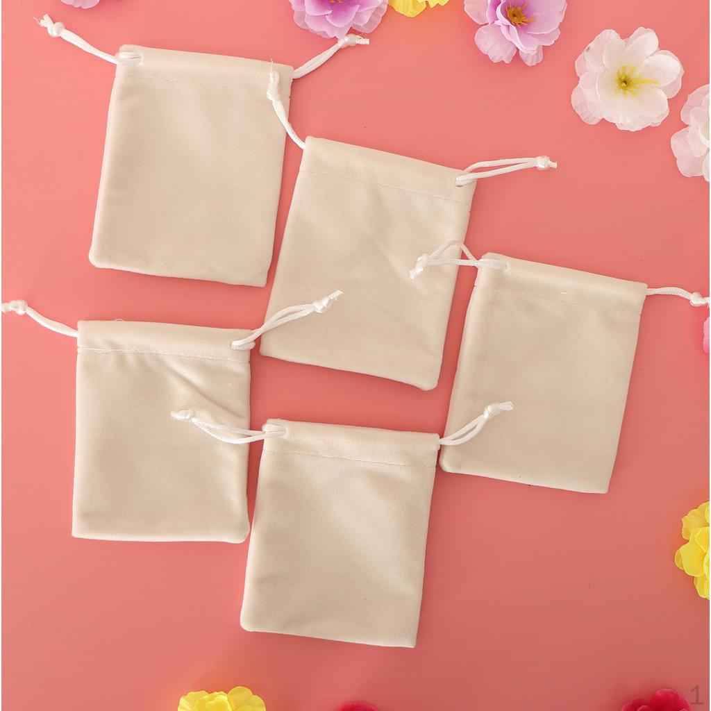 

5 шт. Бежевый мешочек на завязке Свадебный поделочный 12x16cm
