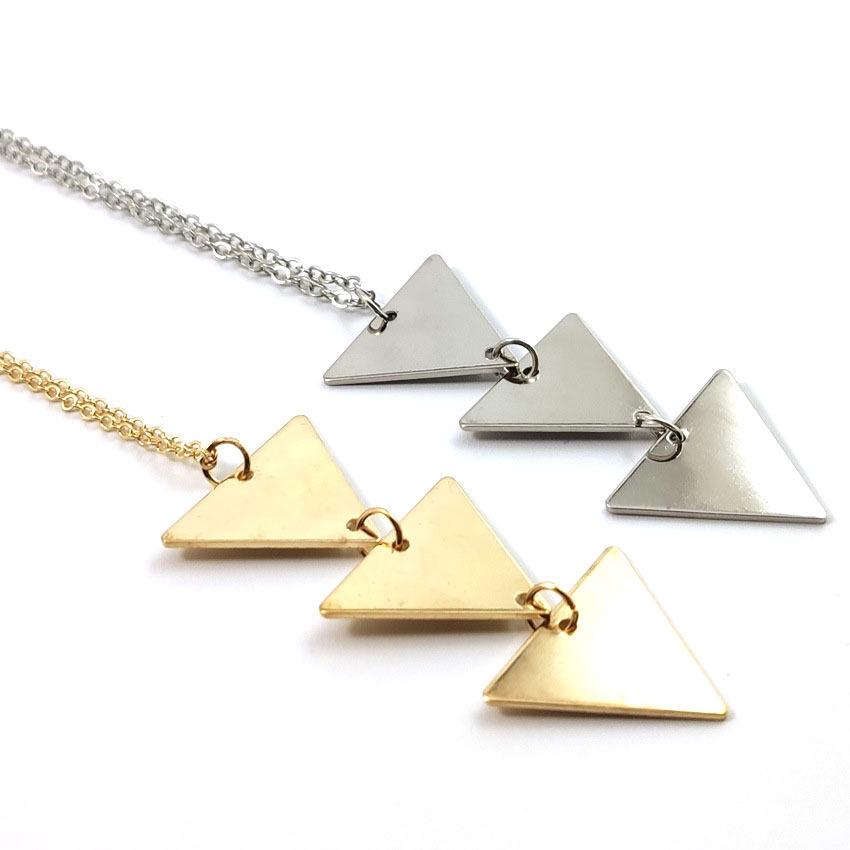 European & American Fashion Glossy Triangle Pendant Necklace
