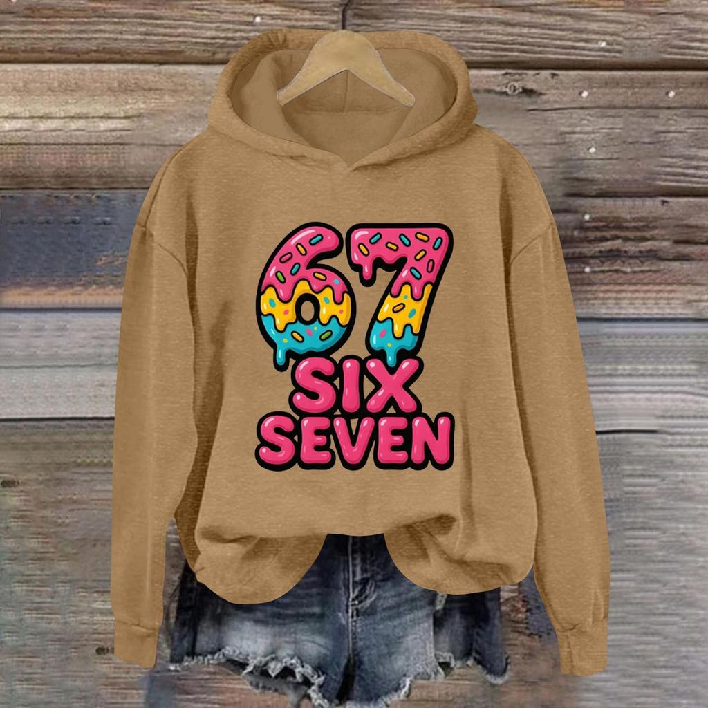 Damen Modisches Lässiges Langärmliges Bedrucktes Kapuzensweatshirt