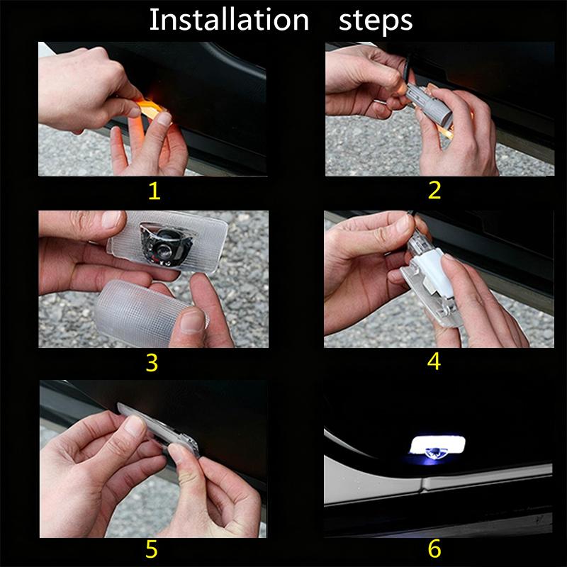 2Pcs LED Welcome Lights Car Door Emblem Projector Lamps For Lexus LS LC RZ IS350 CT200h GX460 LX570 RX500h NX300 LM ES300 GS350