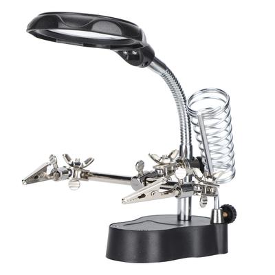 Magnifying Glass with Stand Magnifier Lamp LED Auxiliary Clamp Clip Soldering Station