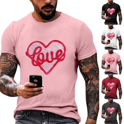 Beliebtes T-Shirt für Herren im Sommer mit Aufdruck und Rundhalsausschnitt sowie kurzen Ärmeln