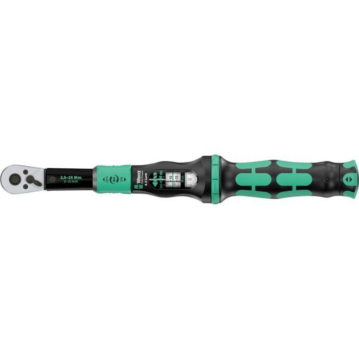 Wera Click-Torque Lock A 5 05075690001 Clé Dynamométrique Avec Cliquet Réversible 1/4 (6.3 Mm) 2.5 - 25 Nm