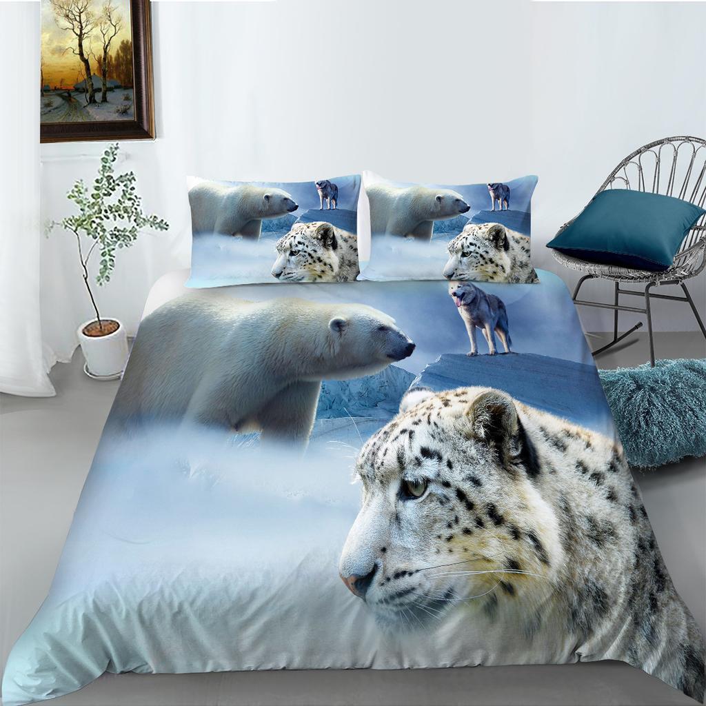 Shopify Bettwäsche Zwei- oder Dreiteilig Digitaldruck Polyester Wolfsserie