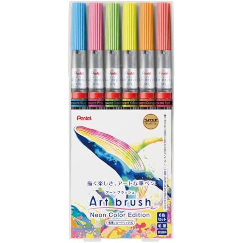 Pentel Color Brush Pen Art Brush 6 Color Set XGFLP-LM6STA