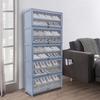 10-Tier Shoe Organizer Cabinet with 80cm Height, Gray Blue Finish, Multi-Layer Shoe Shelf for Entryway, Hallway, Closet Storage