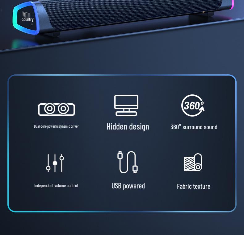 New Naiye Bluetooth Desktop Soundbar with Dual Speaker Subwoofer System