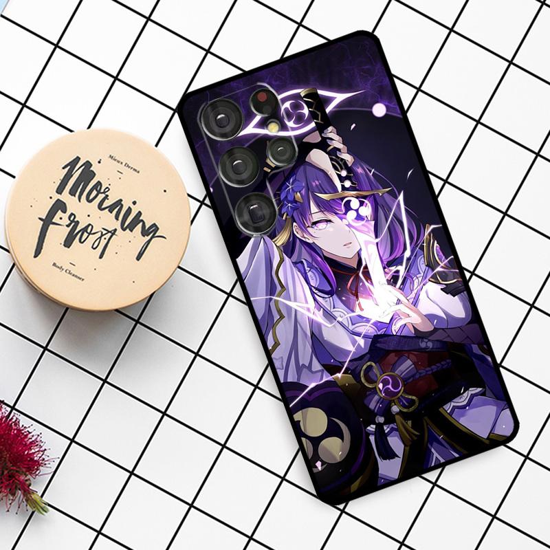 Genshin Impact Raiden Shogun Case For Samsung Galaxy S25 Ultra S23 S22 S21 S20 S24 Ultra S9 S10 Plus S25 FE Phone Cover