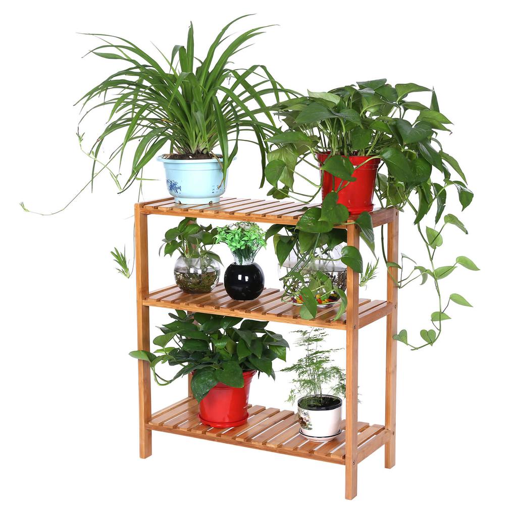 SONGMICS BCB33Y Bamboo Shelving Unit for the Bathroom/Kitchen/Shoe Rack, 60 x 26 x 66 cm Ideal for the bathroom, living room, hallway