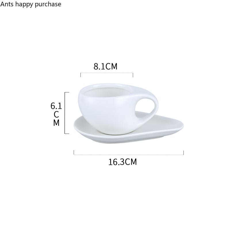 Pure White Ceramic Mug 200ml Coffee Cup and Saucer Set Irregular Water Cups Afternoon Tea Cup Milk Tea Cups Coffee Mugs Tea Mug
