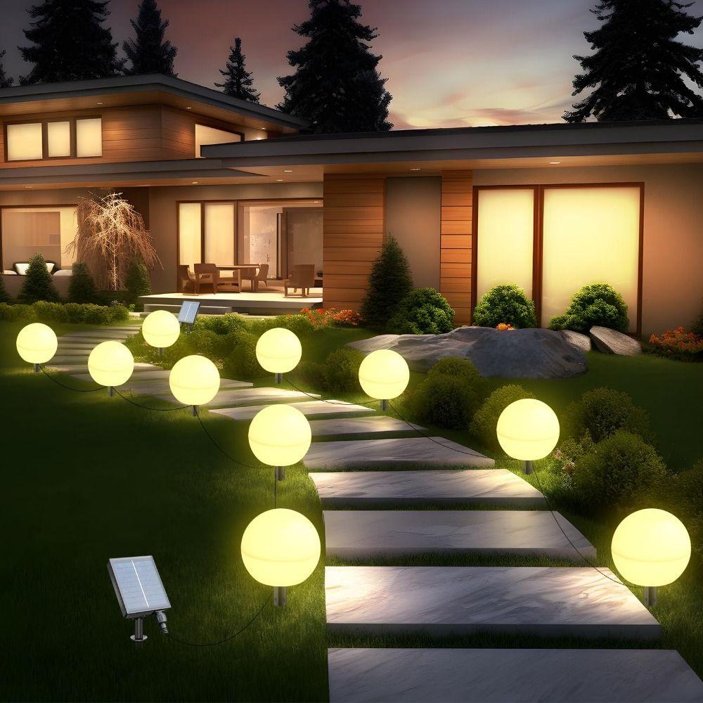 Waterproof Solar Globes Cracked Glass Solar Energy Solar Lights Auto on/Off Warm and Colorful Light LED Garden Lights Patio