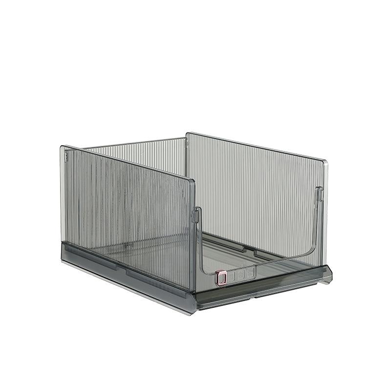 

Большая вместимость складной ящик для хранения пластиковый органайзер для одежды прозрачный домашний сундук для хранения одежды органайзер для всякой всячины M 33x48x25cm серый