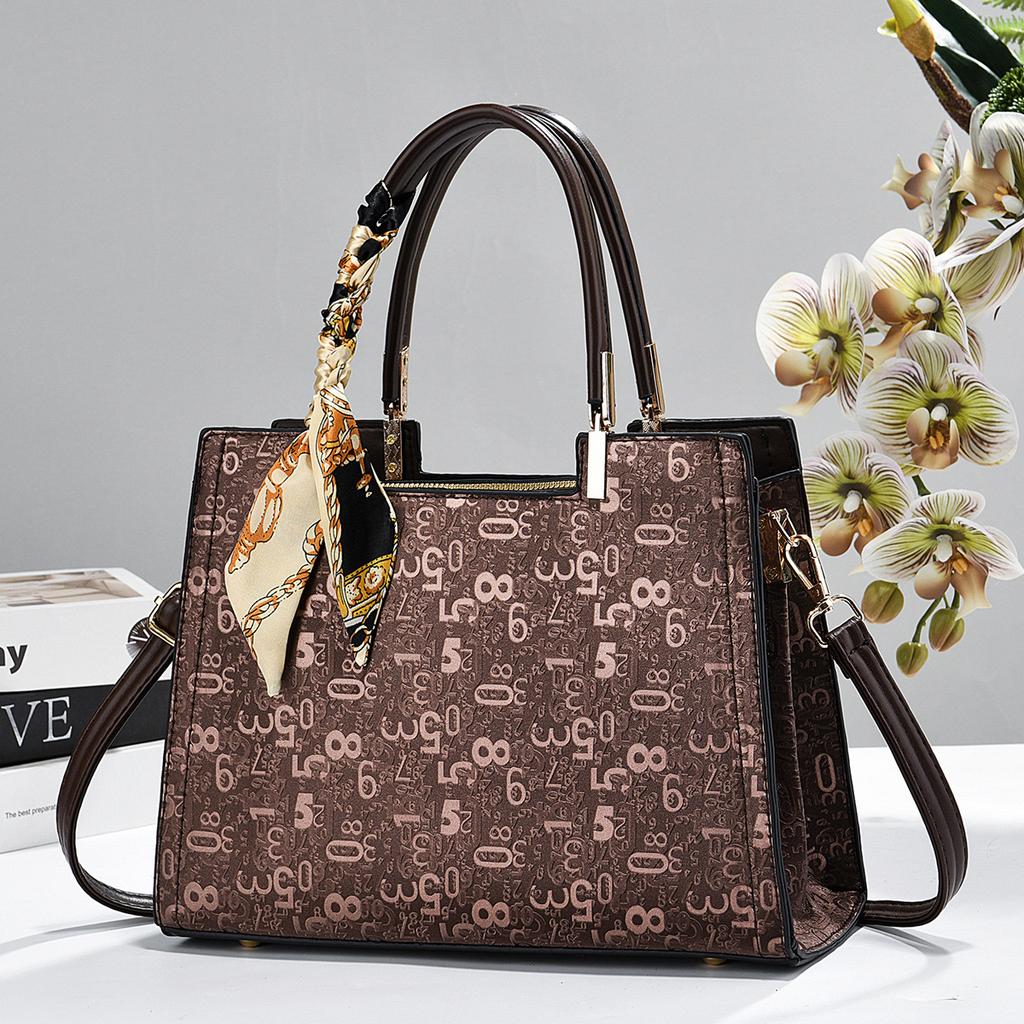 Stylish Letter Pattern Printed Tote Handbag, Multi-purpose Spacious Top Handle Shoulder Crossbody Bag For Weekend Travel Casual Wear