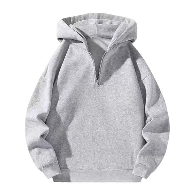 Men s Half Zipper Hooded Hoodies Solid Color Long Sleeve Sweatshirts Autumn Loose Sport Warm Sweats Fashion Casual Pullover 3XL 2398₽