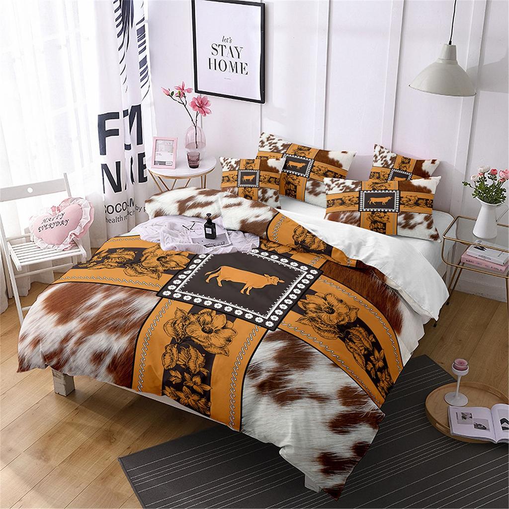 3D Printed Leopard Print Three-Piece Set Bedding Polished Duvet Cover