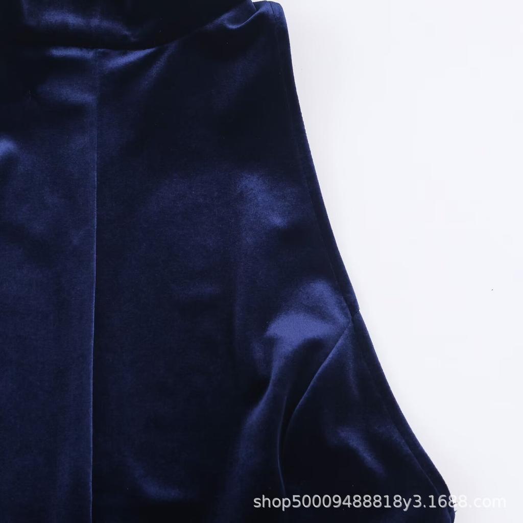Women's Autumn New European and American Style Fashion Halter Neck Collar Long Dress
