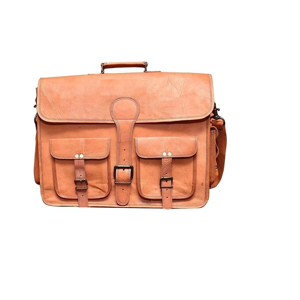Genuine Vintage Leather Bag Men's Messenger Shoulder Laptop Bag Briefcase