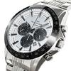 The Clock House Men's Solar Chronograph Watch, Business/Casual, MBC1003-WH1A, White/Black, Panda Color