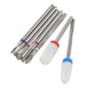 7pcs Nail Drill Bits Set Tungsten Ceramic Manicure Pedicure Left Right Handed Acrylic Gel Cuticle Remover Nail Bits