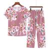 Cotton Pajamas Women's Thin Short Sleeve Set Plus Size Women's Loungewear Can Be Breathable and Antibacterial Sleepwear