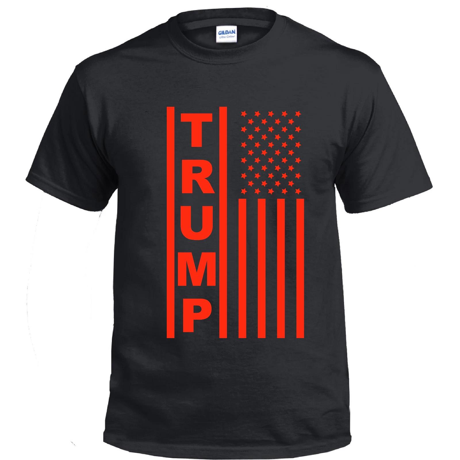 Trump Red Flag Maga Republican Conservative Political 2020 Black Cotton T-Shirt 4XL