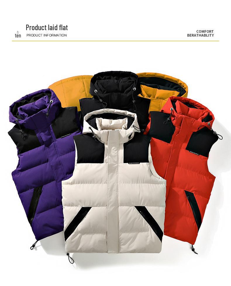 Herren Trendy Kapuzen-Baumwollweste - Ärmellos, Dick & Warm für Herbst/Winter, Unisex.