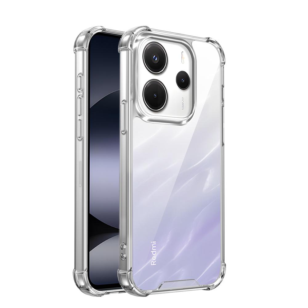 KEYSION Four-Corners Shockproof Transparent Case for Redmi Note 14 4G 5G Soft TPU+PC Clear Phone Cover for Redmi Note 14 5G