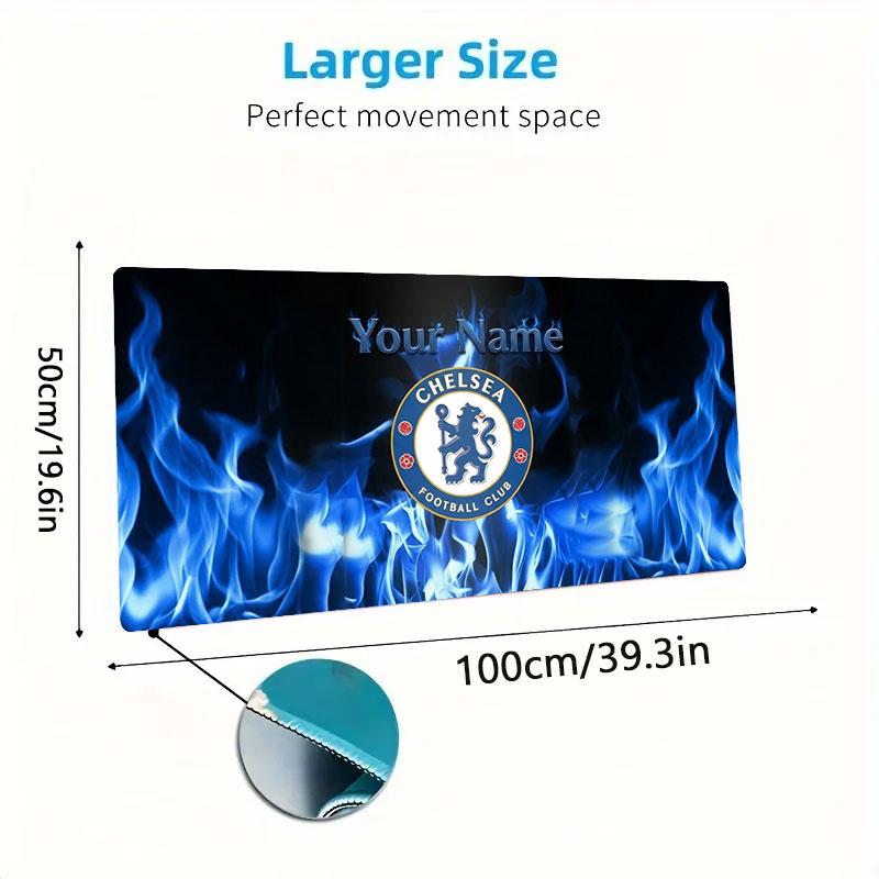 Chelsea F Custom Name Large Size Mouse Pad Large Gaming Table Cushion Non-slip Laptop Tablet Big Mousepad XXL Mat Mini PC Playmat With Lock Edge