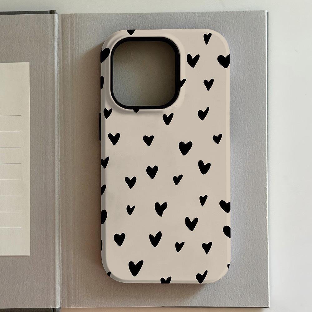 Luxury Black and White Cow Pattern Phone Case for iPhone 17 16 15 14 13 12 11 Air Pro Max Plus Luxury Double-layer Back Cover