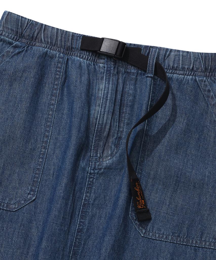 COLUMBIA UNIVERSITY Sl-Label Belted Denim Long Skirts Midnight Denim