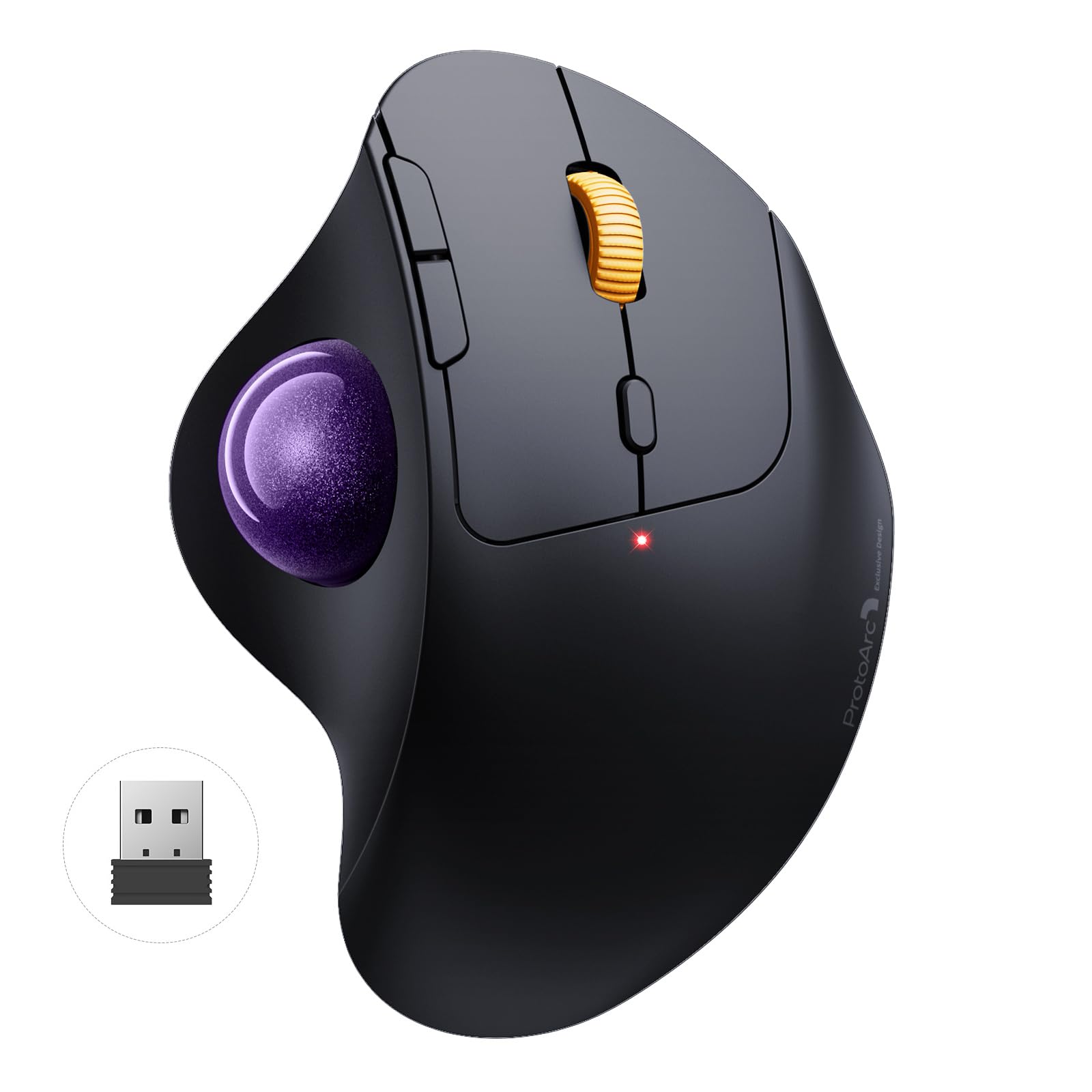 

ProtoArc Trackball Simultaneous Connection of 3 Wireless DPI Thumb Compatible with and Purple Mouse, Quiet, Bluetooth/USB Connection, Devices, фіолетовий