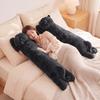 Long Black Cat Plush Body Pillow Soft Fluffy Stuffed Large Lying Kitten Sleeping Hug Cushion Home Sofa Decor Gift For Girls Kids