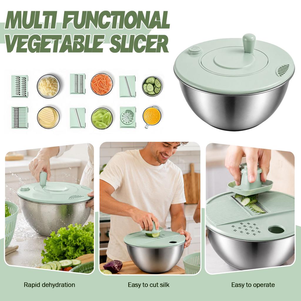 Vegetable with Manual Crank for Drying and Herbs - -Free Kitchen Tool