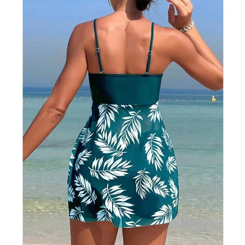 Summer Sexy Print Swimsuits Tankini Set Female Two-piece Swimwear Beach Swim Wear Bathing Suits Pool Women's Swimming Suit